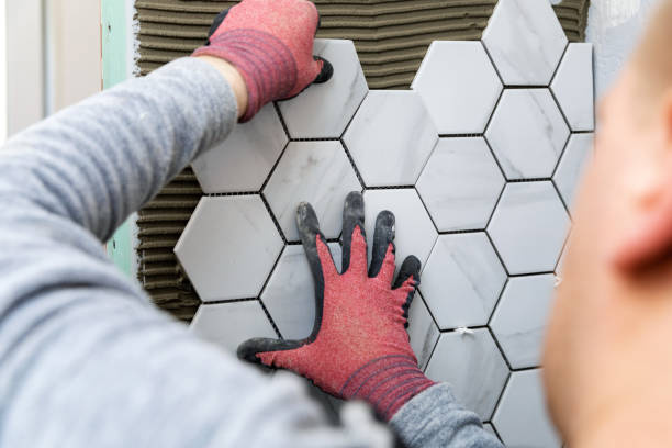 Hexagon tegels plakken